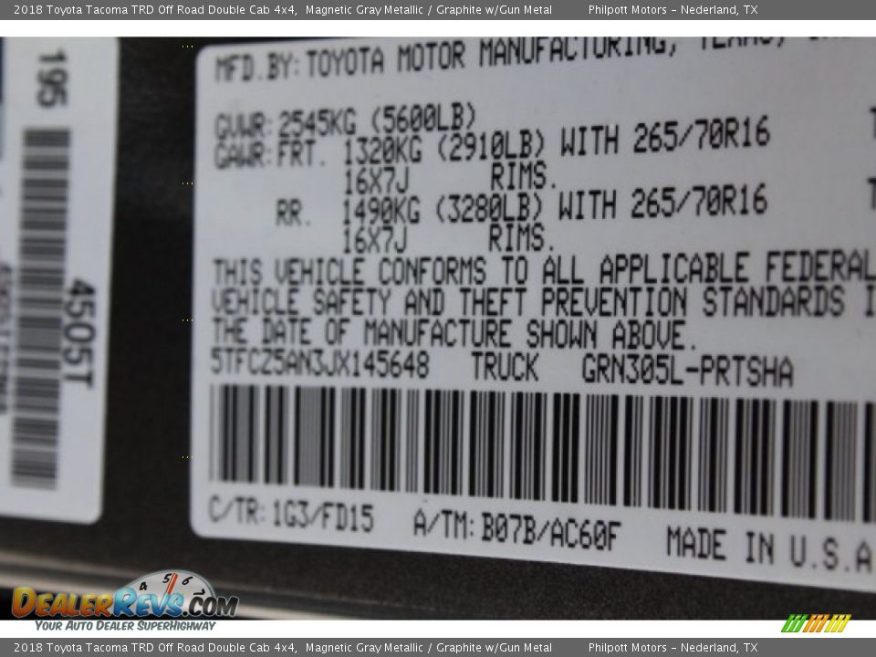 2018 Toyota Tacoma TRD Off Road Double Cab 4x4 Magnetic Gray Metallic / Graphite w/Gun Metal Photo #33