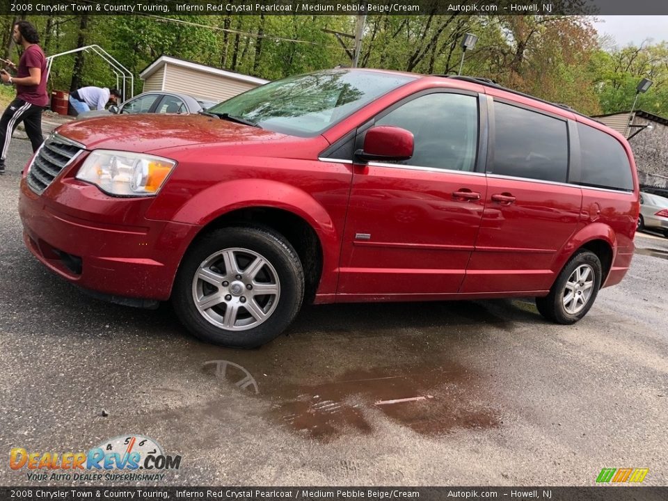 2008 Chrysler Town & Country Touring Inferno Red Crystal Pearlcoat / Medium Pebble Beige/Cream Photo #2