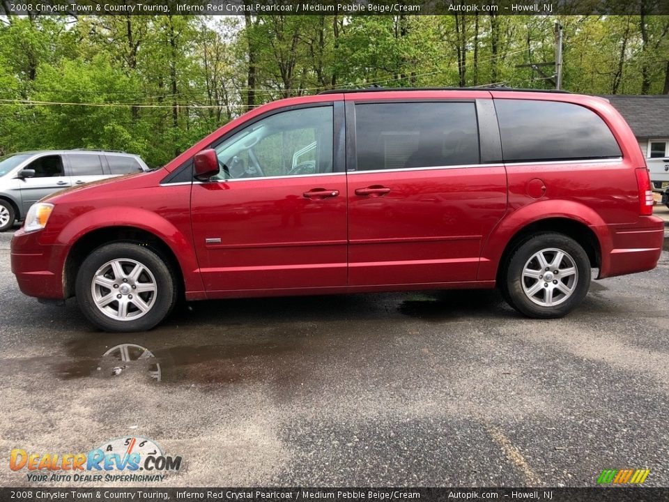 2008 Chrysler Town & Country Touring Inferno Red Crystal Pearlcoat / Medium Pebble Beige/Cream Photo #3