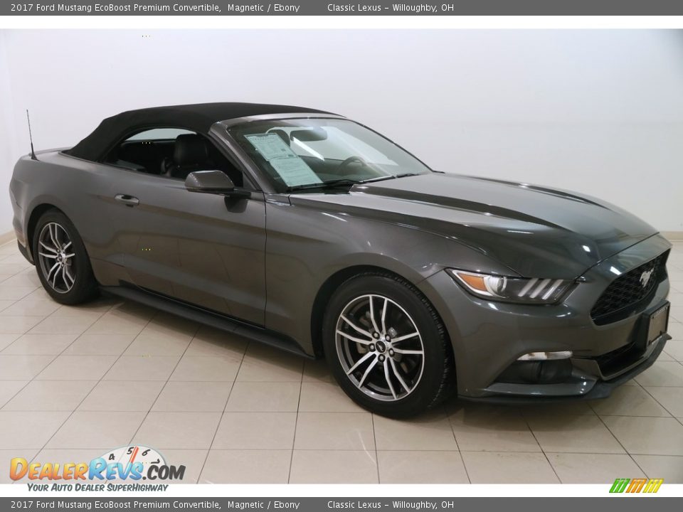 2017 Ford Mustang EcoBoost Premium Convertible Magnetic / Ebony Photo #2