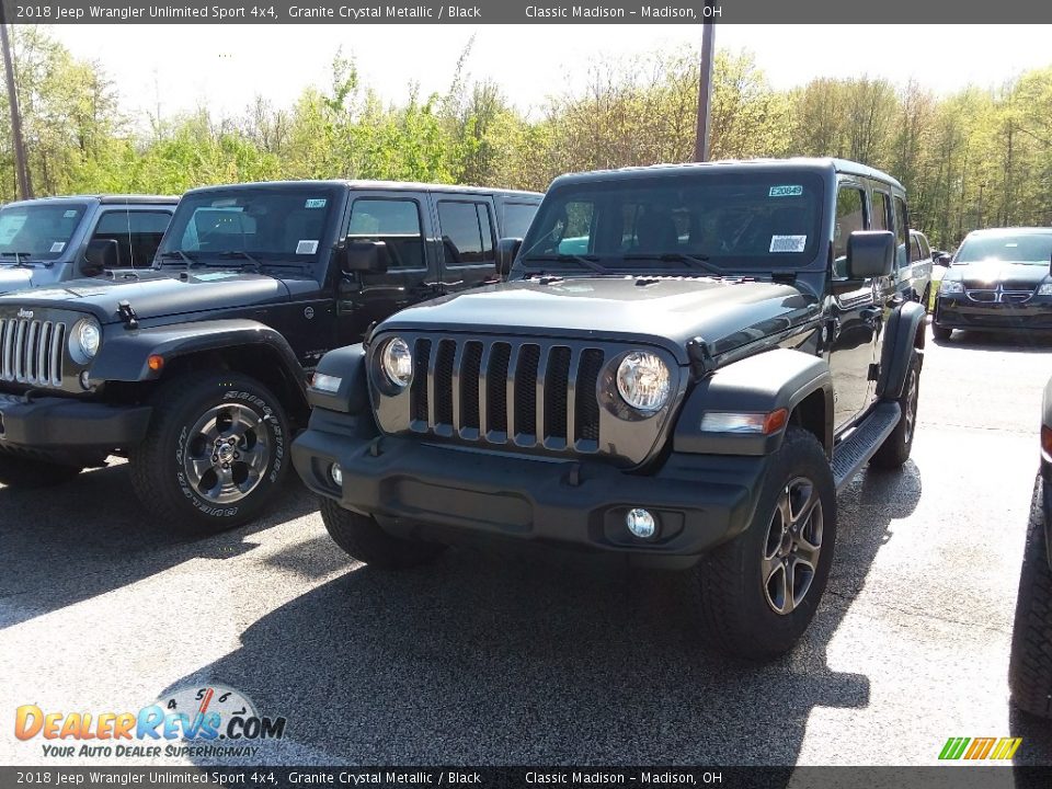 2018 Jeep Wrangler Unlimited Sport 4x4 Granite Crystal Metallic / Black Photo #1