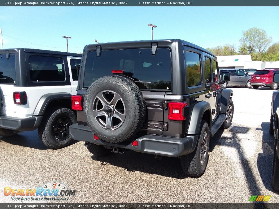 2018 Jeep Wrangler Unlimited Sport 4x4 Granite Crystal Metallic / Black Photo #3