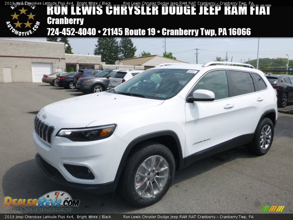 2019 Jeep Cherokee Latitude Plus 4x4 Bright White / Black Photo #1