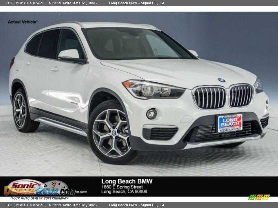2018 BMW X1 sDrive28i Mineral White Metallic / Black Photo #1