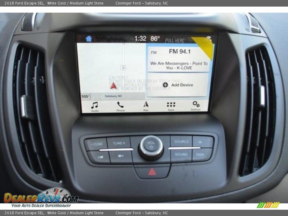 2018 Ford Escape SEL White Gold / Medium Light Stone Photo #12