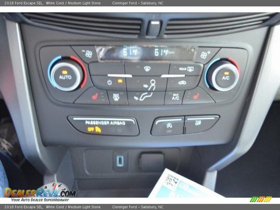 2018 Ford Escape SEL White Gold / Medium Light Stone Photo #17