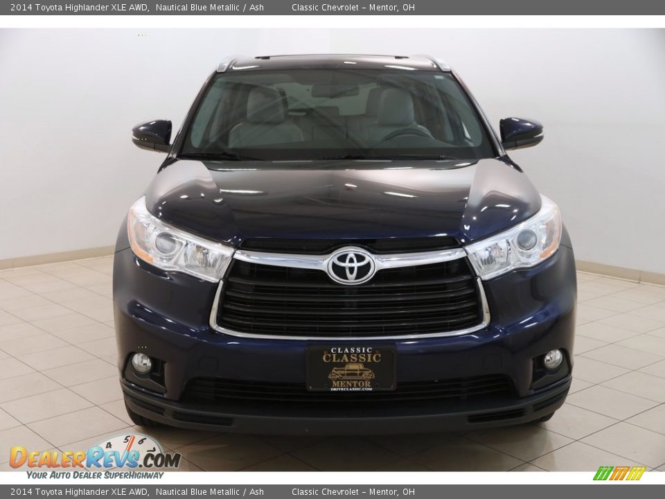 2014 Toyota Highlander XLE AWD Nautical Blue Metallic / Ash Photo #2