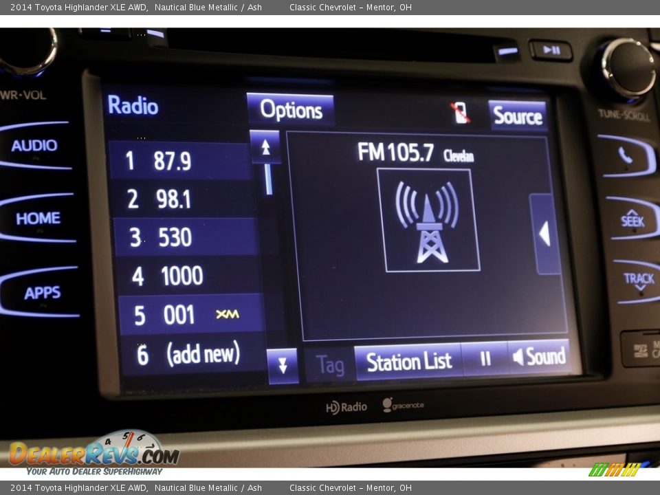 2014 Toyota Highlander XLE AWD Nautical Blue Metallic / Ash Photo #10