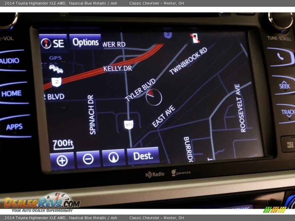 2014 Toyota Highlander XLE AWD Nautical Blue Metallic / Ash Photo #12