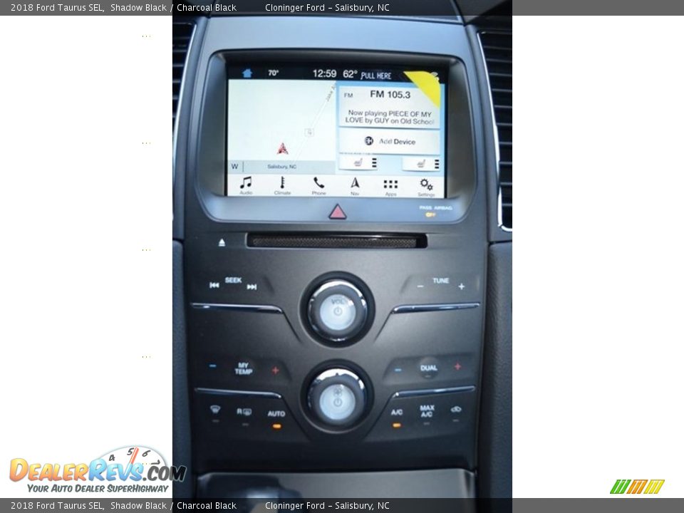 2018 Ford Taurus SEL Shadow Black / Charcoal Black Photo #10