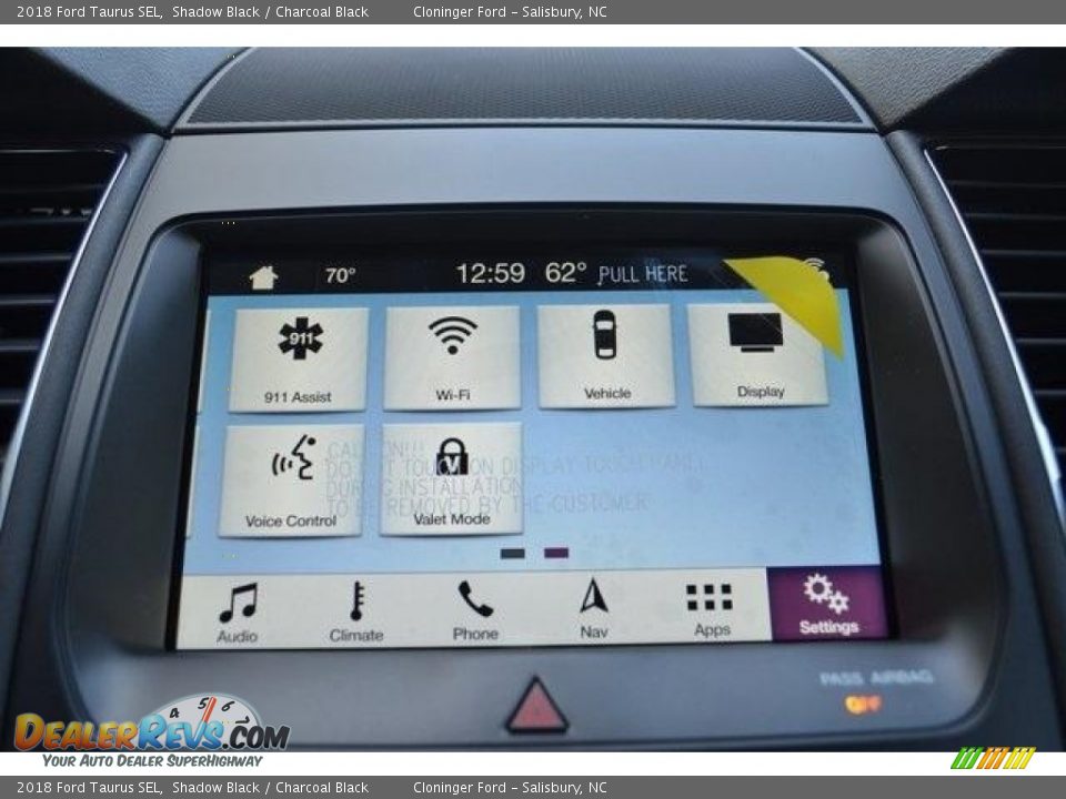 2018 Ford Taurus SEL Shadow Black / Charcoal Black Photo #12