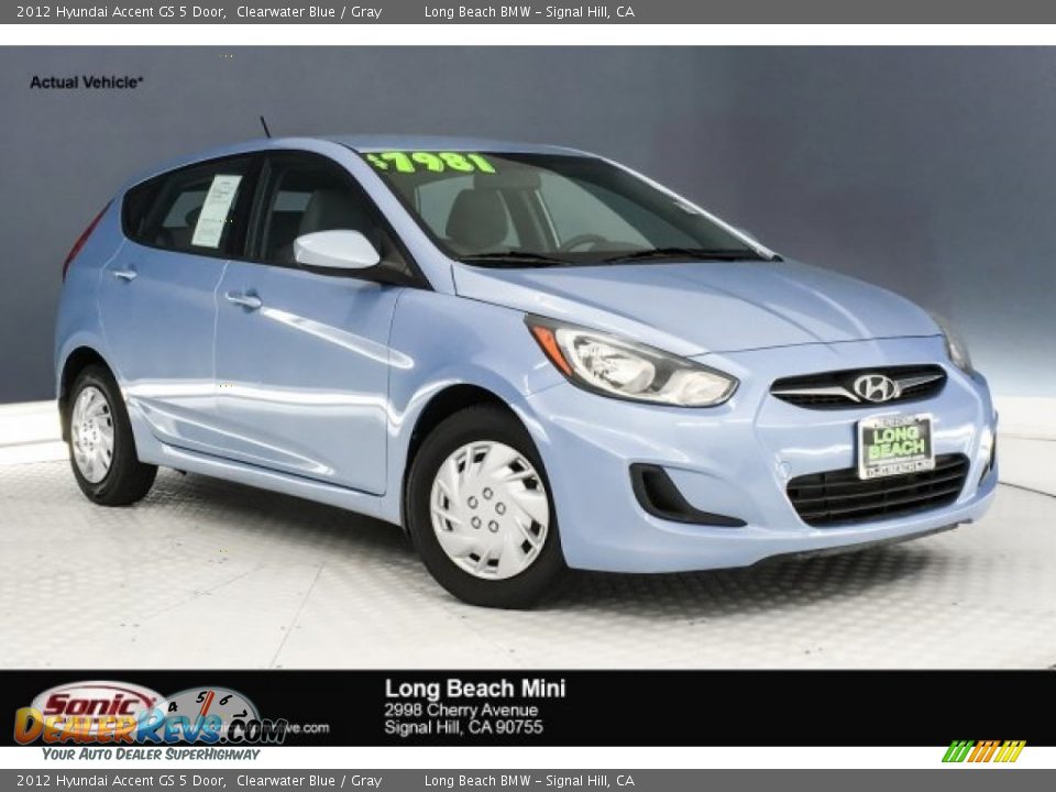 2012 Hyundai Accent GS 5 Door Clearwater Blue / Gray Photo #1