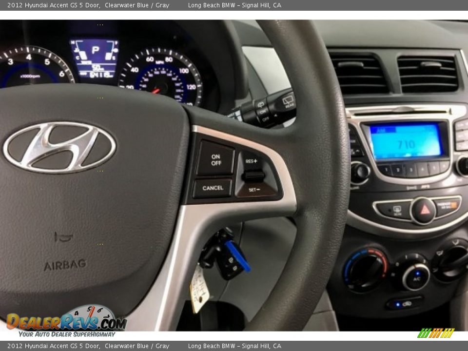 2012 Hyundai Accent GS 5 Door Clearwater Blue / Gray Photo #15