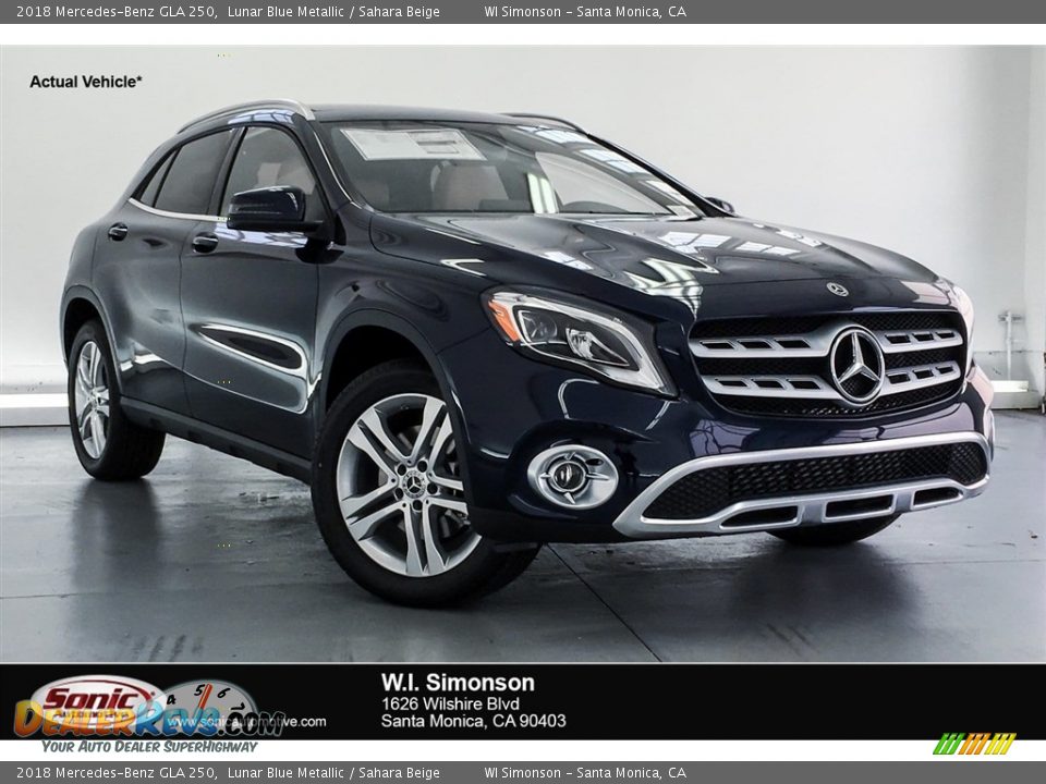 2018 Mercedes-Benz GLA 250 Lunar Blue Metallic / Sahara Beige Photo #1