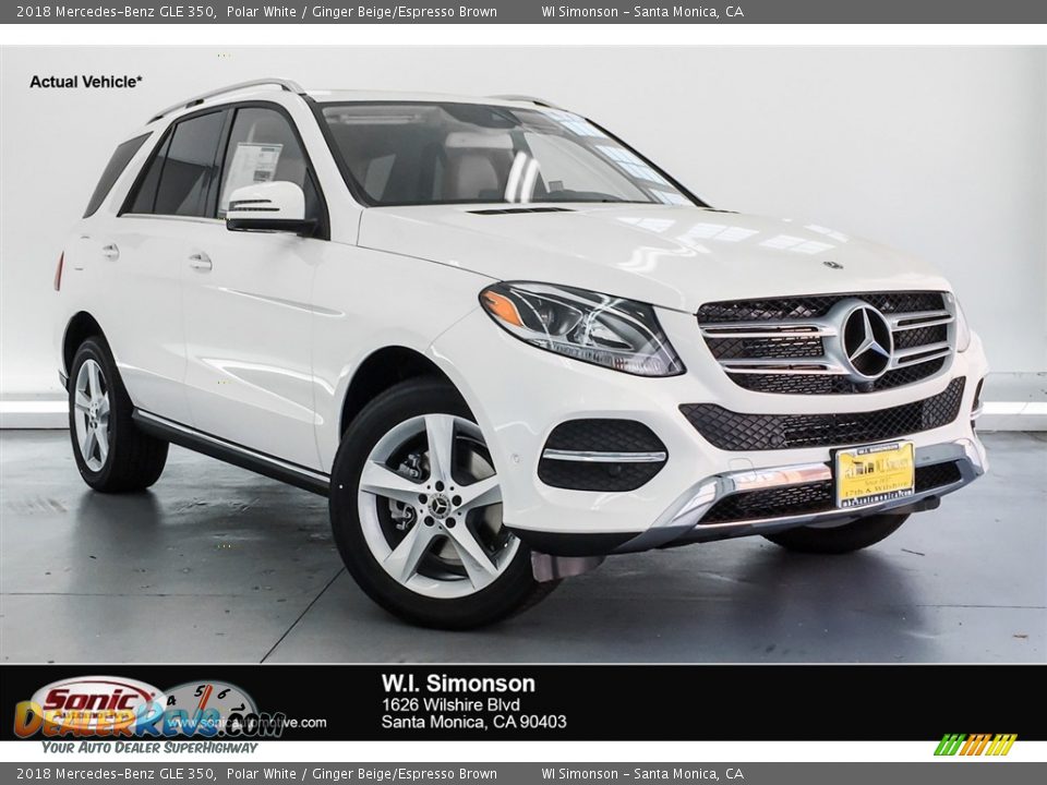 2018 Mercedes-Benz GLE 350 Polar White / Ginger Beige/Espresso Brown Photo #1