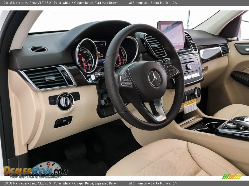 2018 Mercedes-Benz GLE 350 Polar White / Ginger Beige/Espresso Brown Photo #5