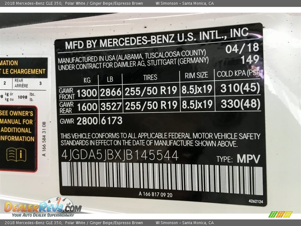 2018 Mercedes-Benz GLE 350 Polar White / Ginger Beige/Espresso Brown Photo #11