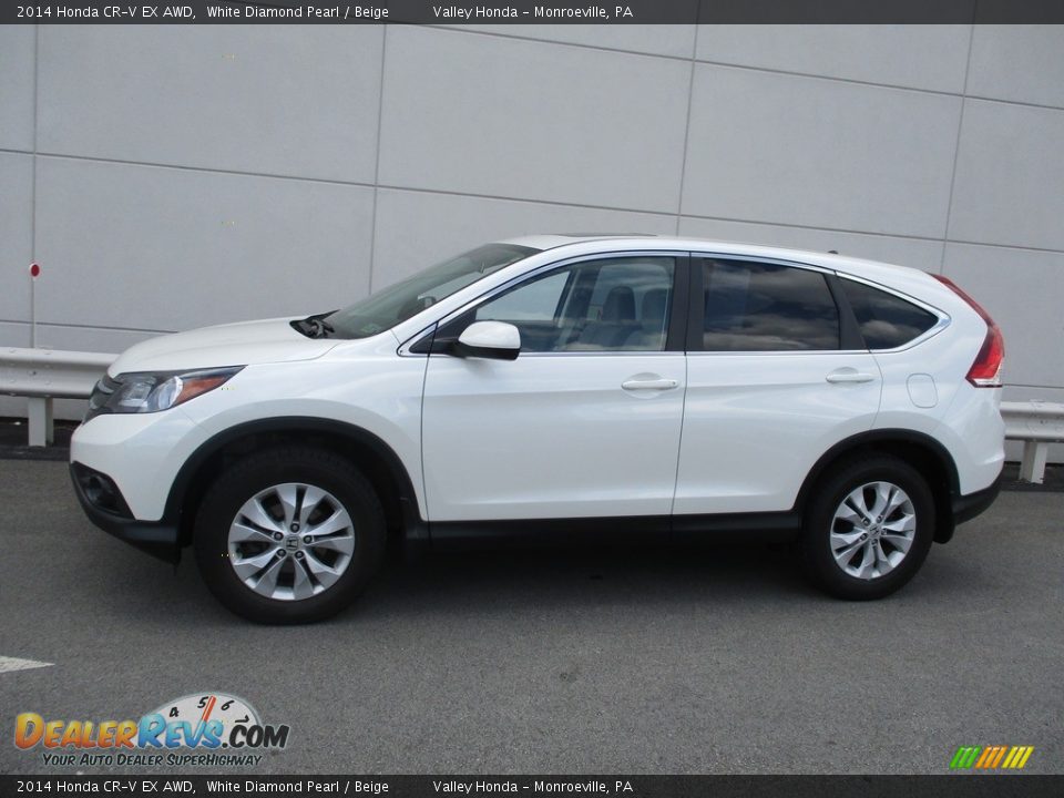 2014 Honda CR-V EX AWD White Diamond Pearl / Beige Photo #2