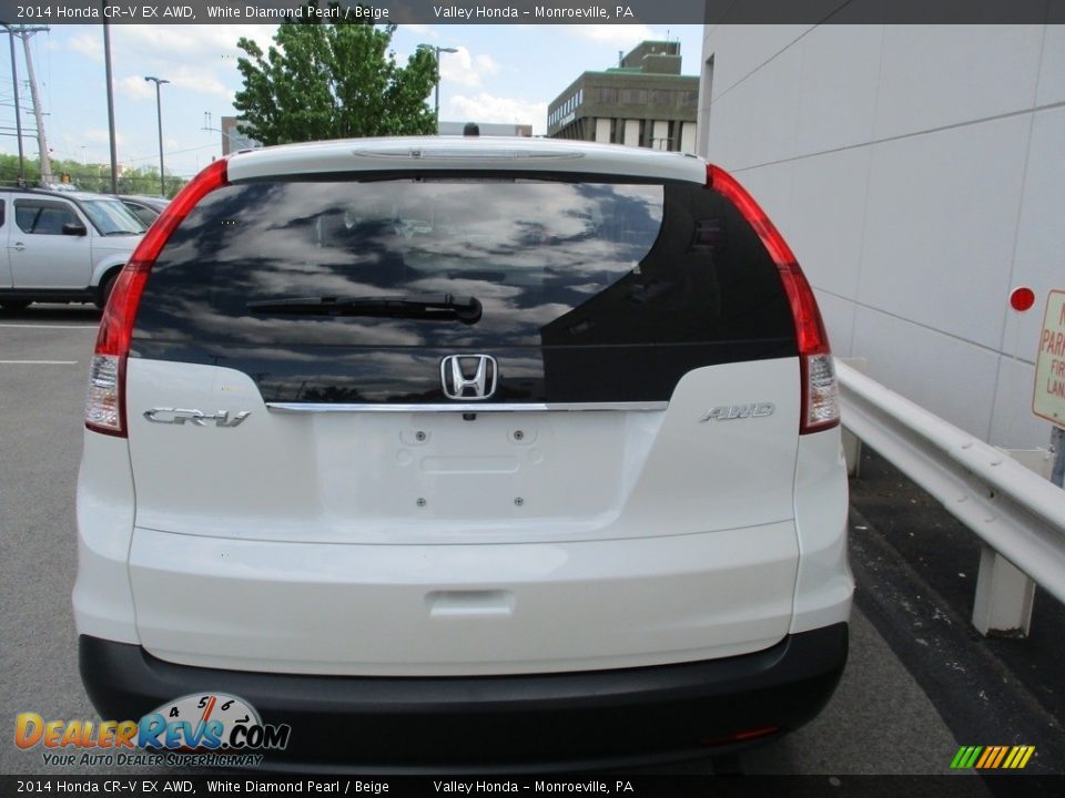 2014 Honda CR-V EX AWD White Diamond Pearl / Beige Photo #4