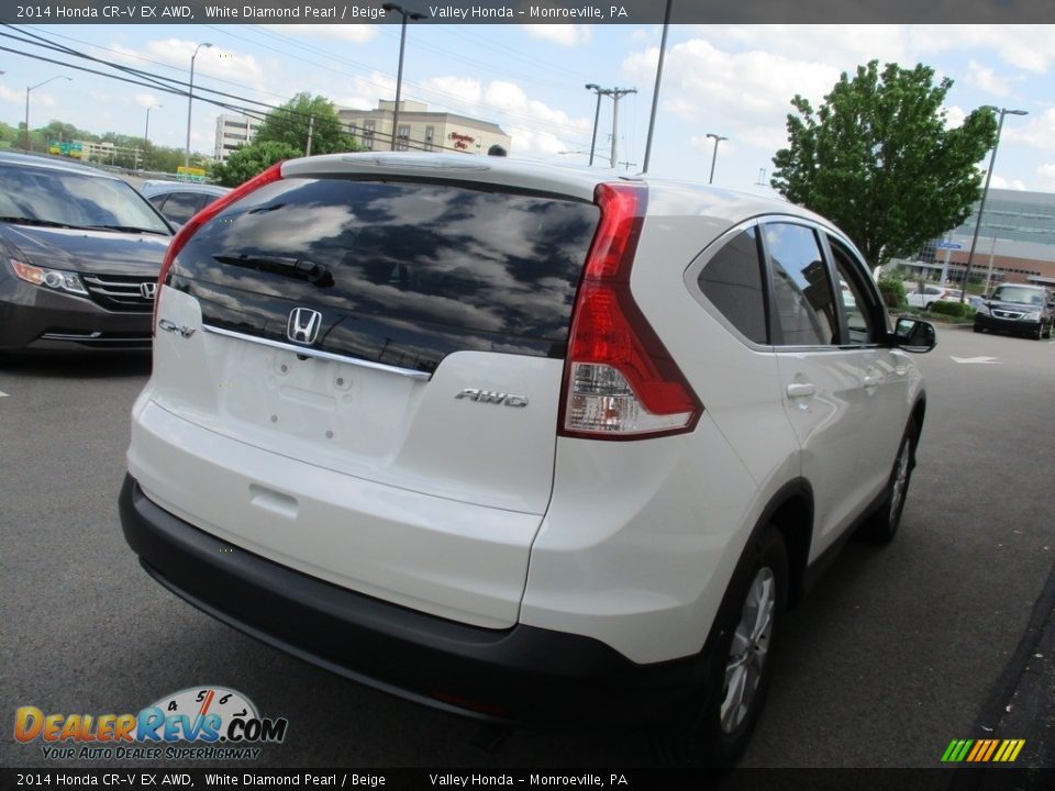 2014 Honda CR-V EX AWD White Diamond Pearl / Beige Photo #5