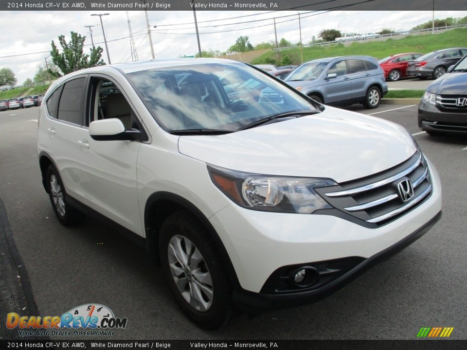 2014 Honda CR-V EX AWD White Diamond Pearl / Beige Photo #6