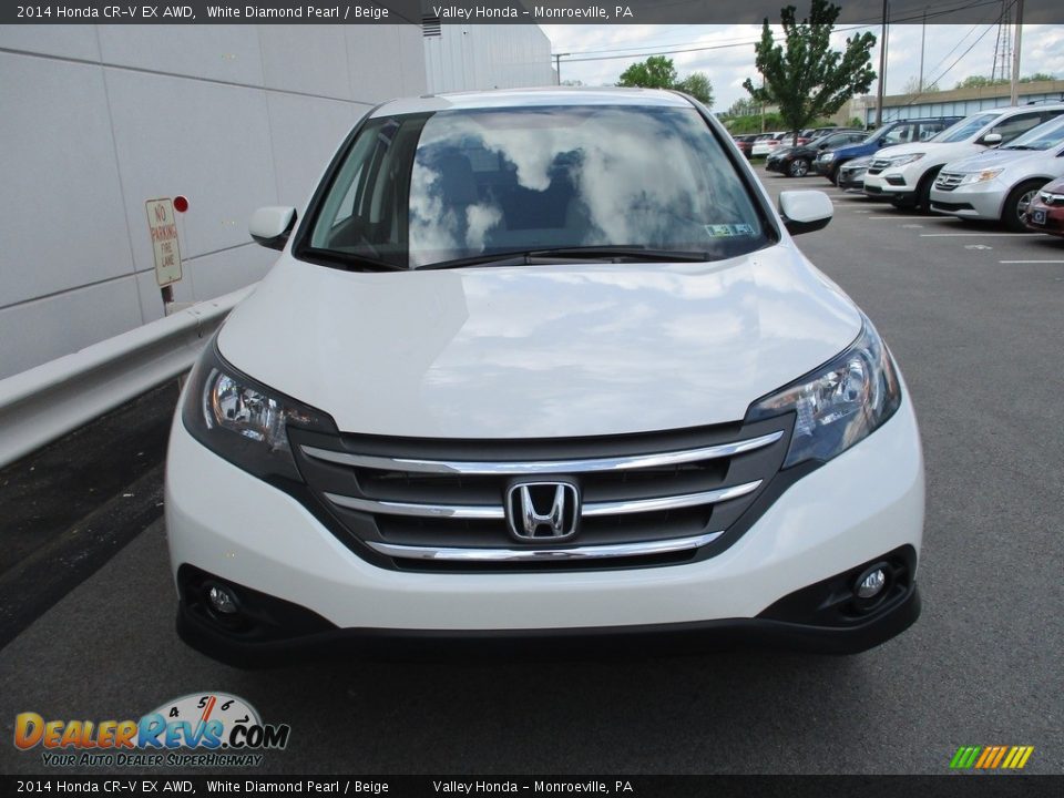 2014 Honda CR-V EX AWD White Diamond Pearl / Beige Photo #7