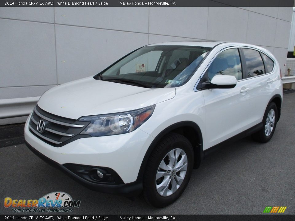 2014 Honda CR-V EX AWD White Diamond Pearl / Beige Photo #8