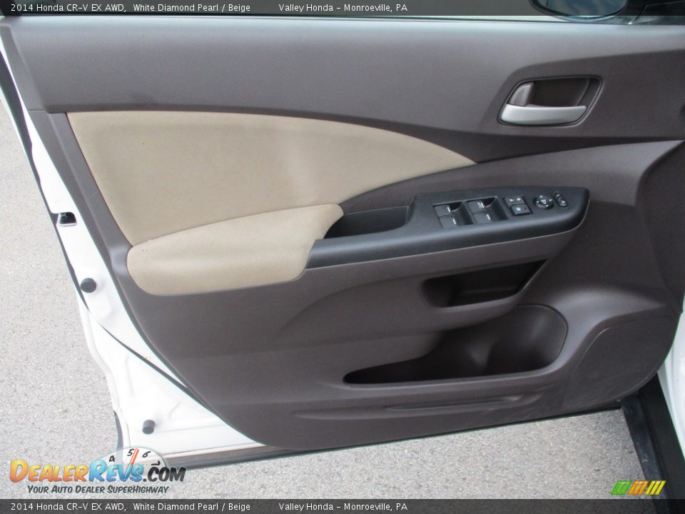 2014 Honda CR-V EX AWD White Diamond Pearl / Beige Photo #9