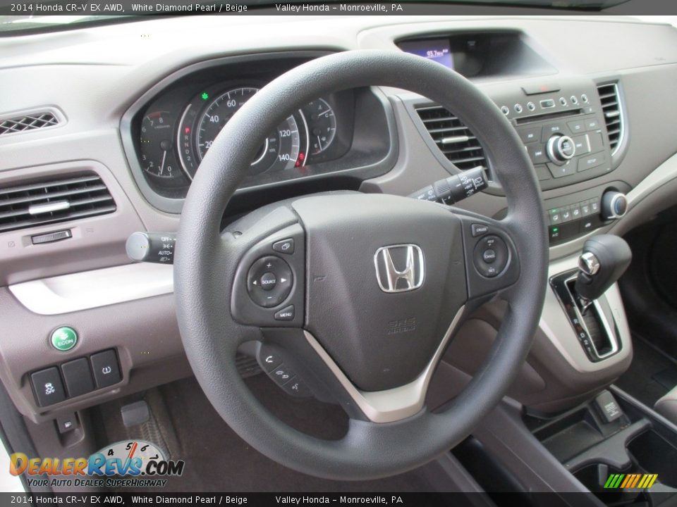 2014 Honda CR-V EX AWD White Diamond Pearl / Beige Photo #13