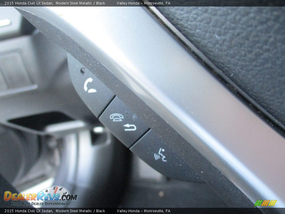 2015 Honda Civic LX Sedan Modern Steel Metallic / Black Photo #16