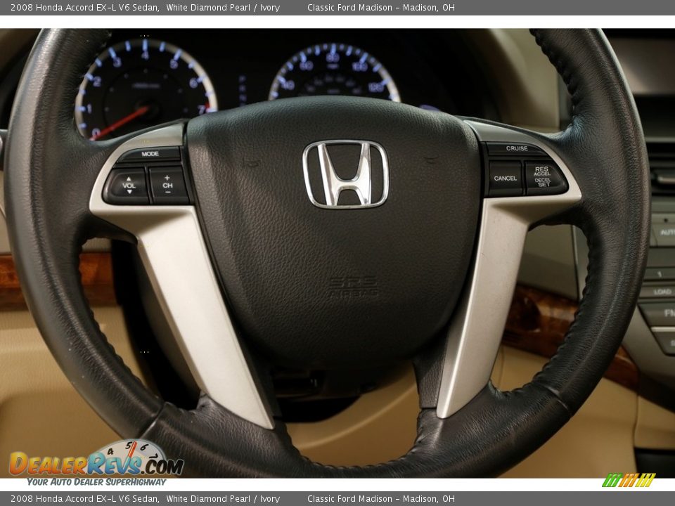 2008 Honda Accord EX-L V6 Sedan White Diamond Pearl / Ivory Photo #7