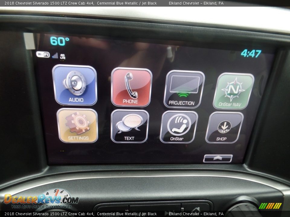 2018 Chevrolet Silverado 1500 LTZ Crew Cab 4x4 Centennial Blue Metallic / Jet Black Photo #33