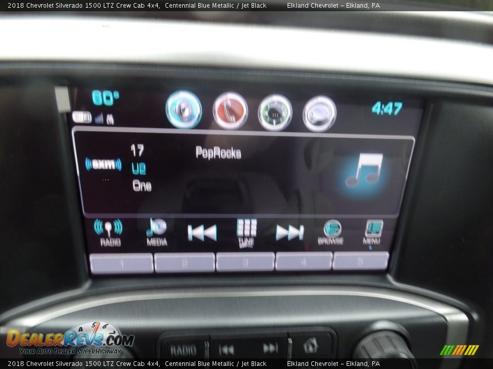 2018 Chevrolet Silverado 1500 LTZ Crew Cab 4x4 Centennial Blue Metallic / Jet Black Photo #35