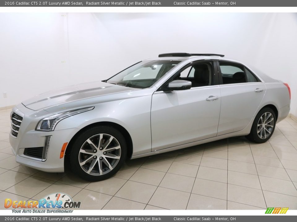 2016 Cadillac CTS 2.0T Luxury AWD Sedan Radiant Silver Metallic / Jet Black/Jet Black Photo #3