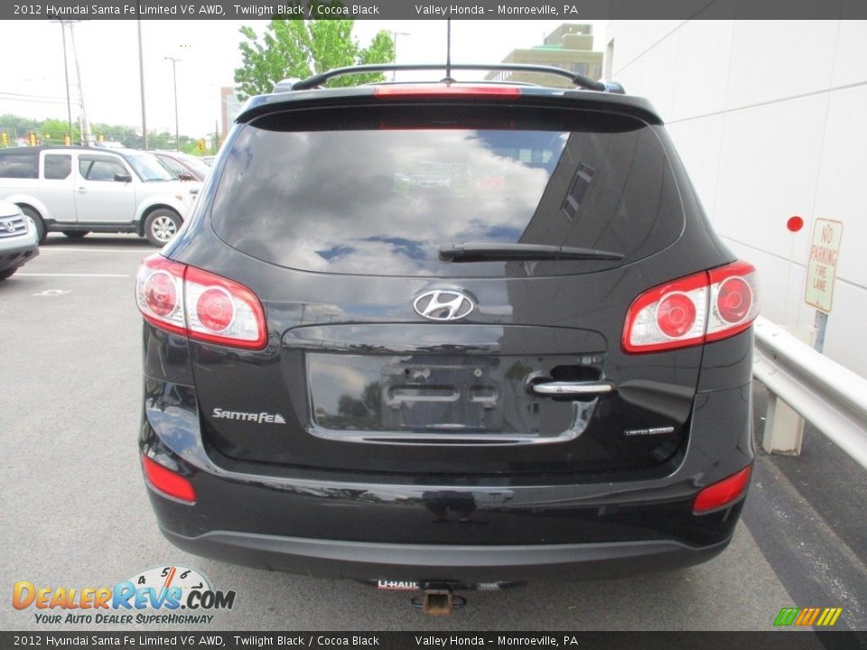 2012 Hyundai Santa Fe Limited V6 AWD Twilight Black / Cocoa Black Photo #4