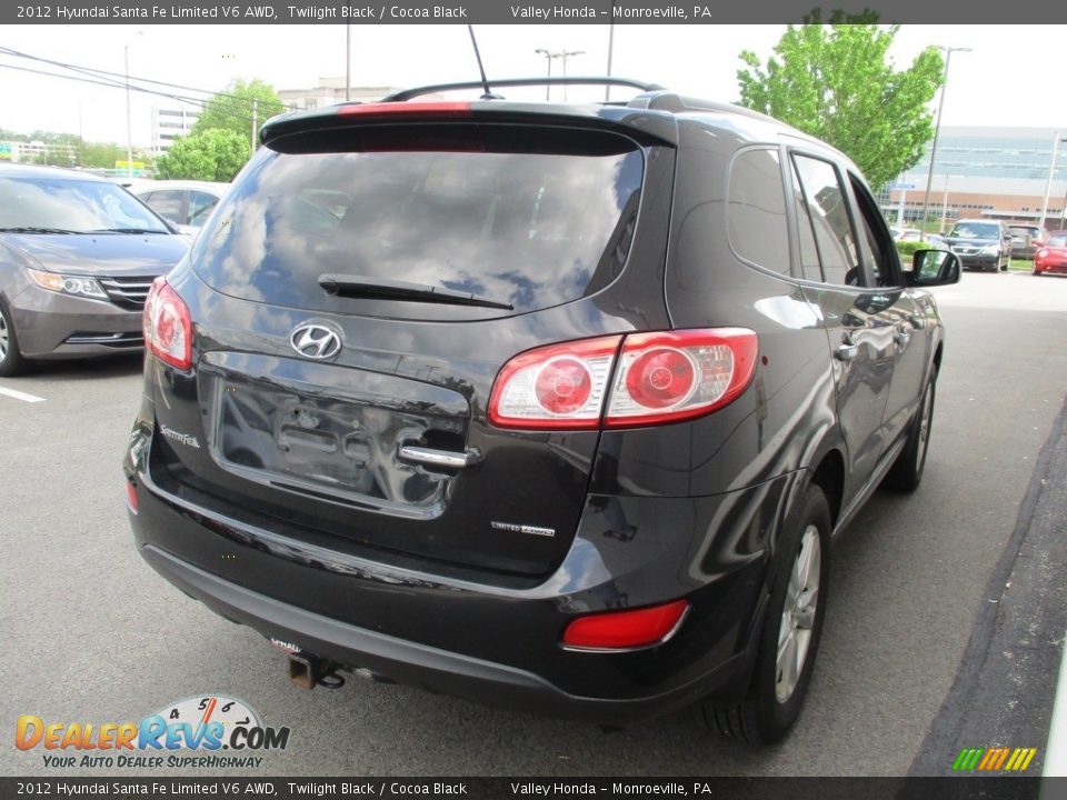 2012 Hyundai Santa Fe Limited V6 AWD Twilight Black / Cocoa Black Photo #5
