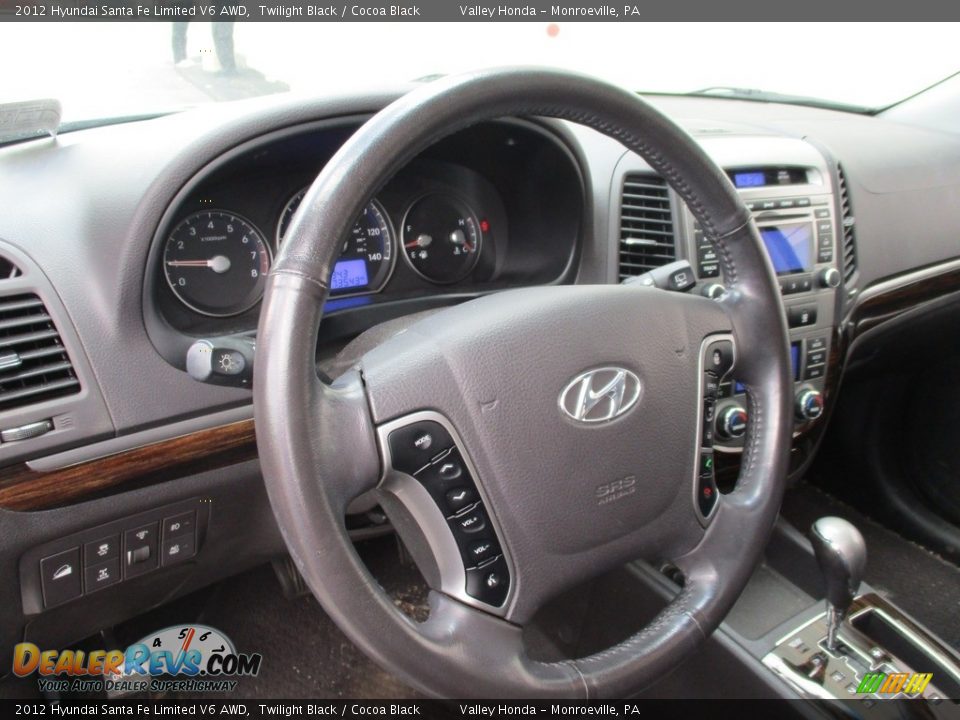 2012 Hyundai Santa Fe Limited V6 AWD Twilight Black / Cocoa Black Photo #14