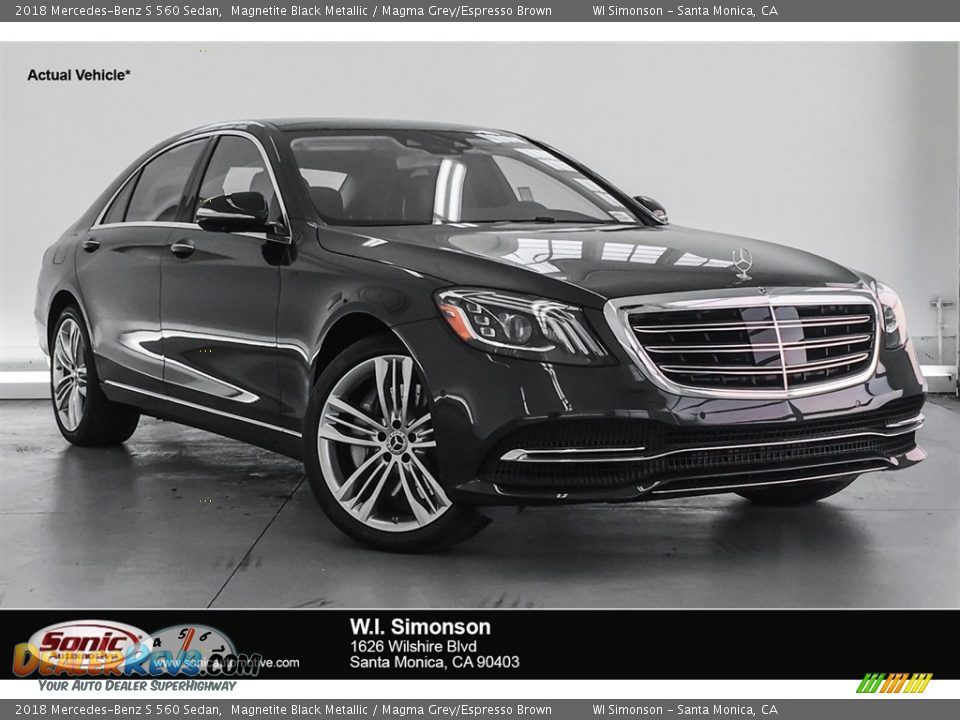 2018 Mercedes-Benz S 560 Sedan Magnetite Black Metallic / Magma Grey/Espresso Brown Photo #1