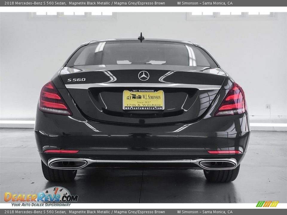 2018 Mercedes-Benz S 560 Sedan Magnetite Black Metallic / Magma Grey/Espresso Brown Photo #4