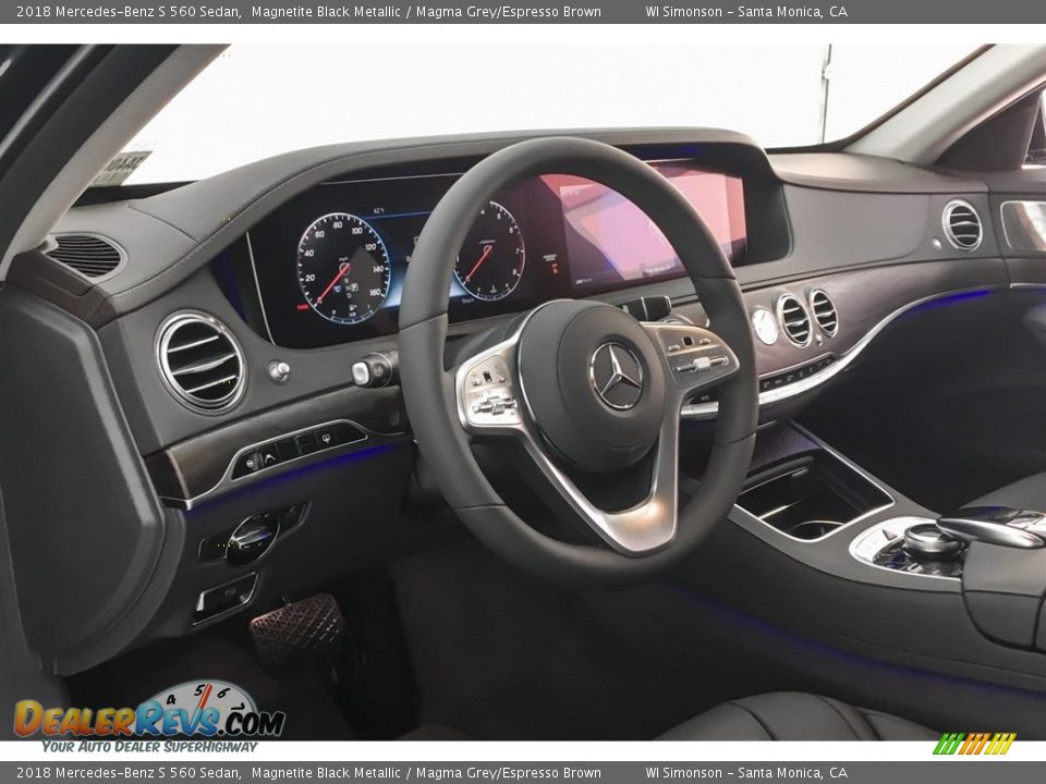 2018 Mercedes-Benz S 560 Sedan Magnetite Black Metallic / Magma Grey/Espresso Brown Photo #5