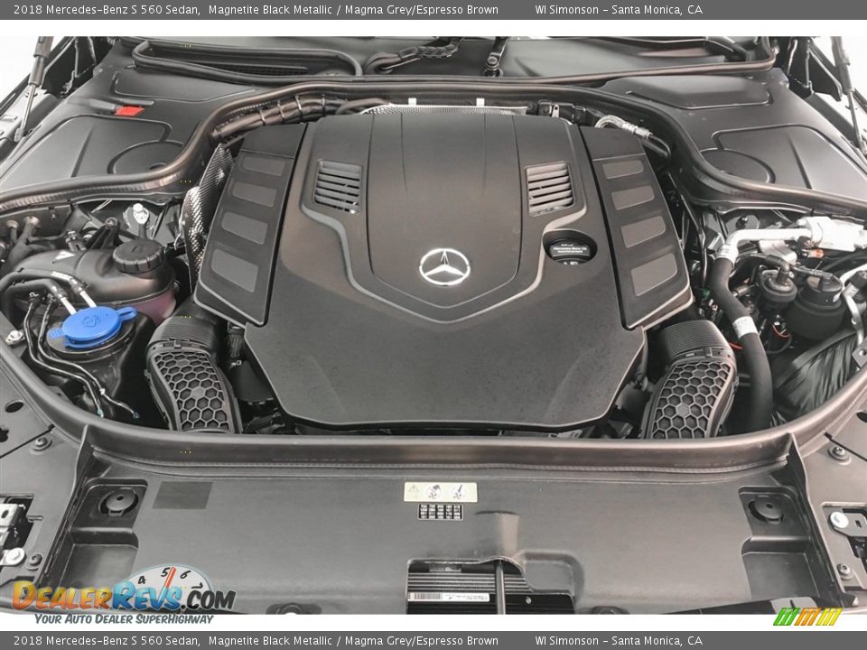2018 Mercedes-Benz S 560 Sedan Magnetite Black Metallic / Magma Grey/Espresso Brown Photo #8