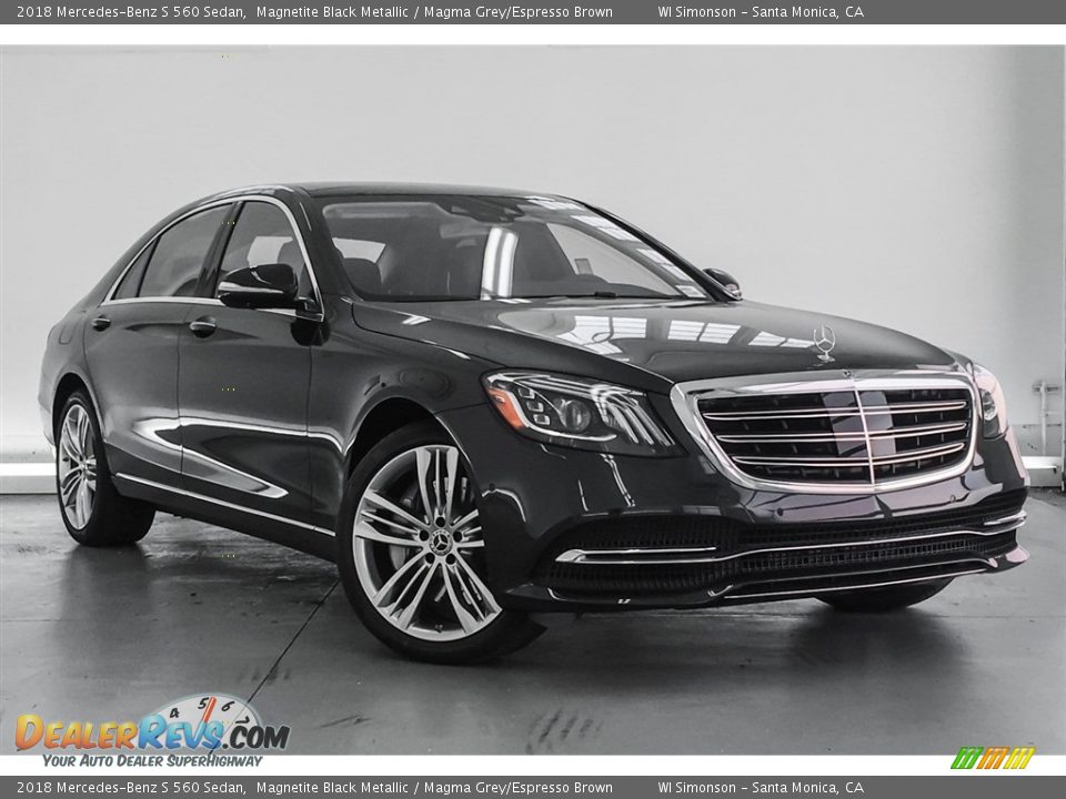 2018 Mercedes-Benz S 560 Sedan Magnetite Black Metallic / Magma Grey/Espresso Brown Photo #12