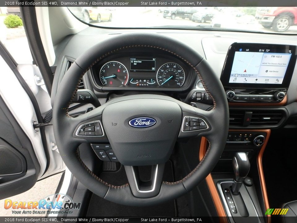 2018 Ford EcoSport SES 4WD Diamond White / Ebony Black/Copper Photo #16