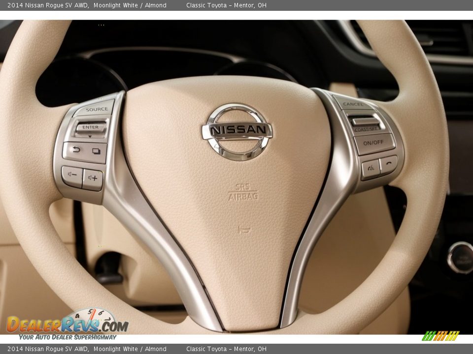 2014 Nissan Rogue SV AWD Moonlight White / Almond Photo #7