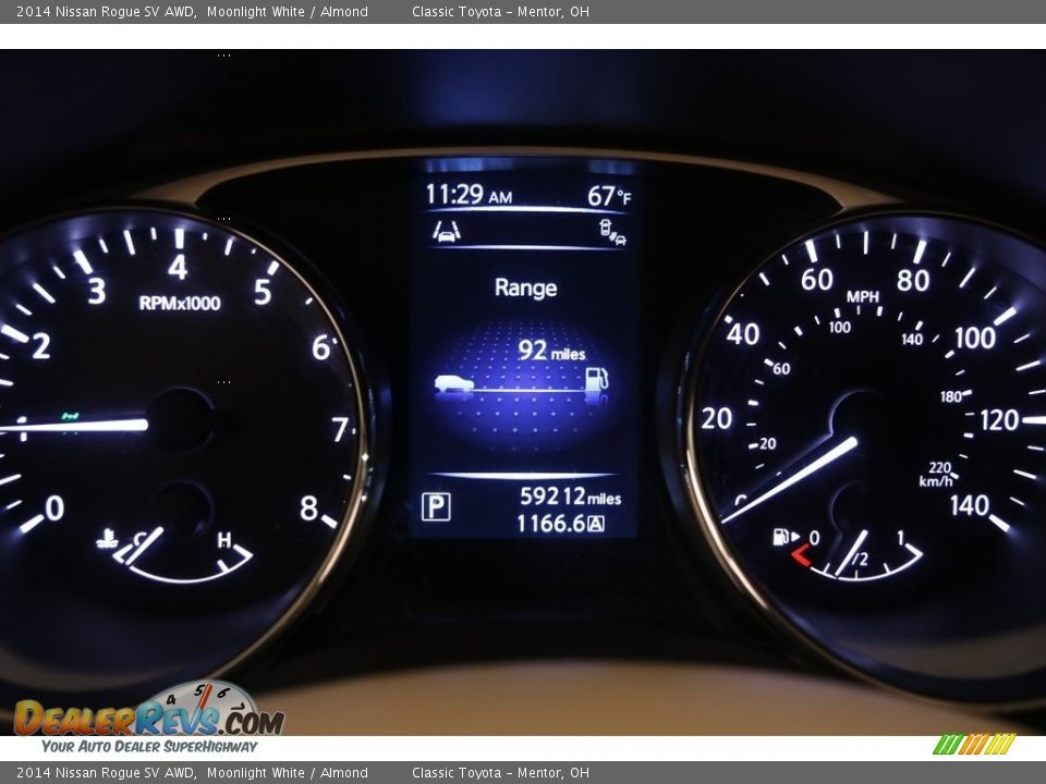 2014 Nissan Rogue SV AWD Moonlight White / Almond Photo #8