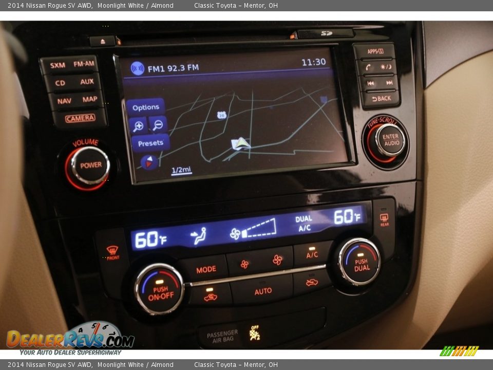 2014 Nissan Rogue SV AWD Moonlight White / Almond Photo #9