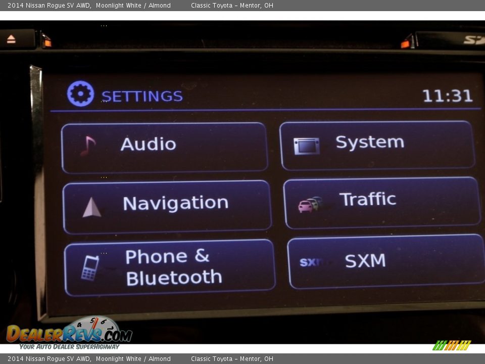 2014 Nissan Rogue SV AWD Moonlight White / Almond Photo #11