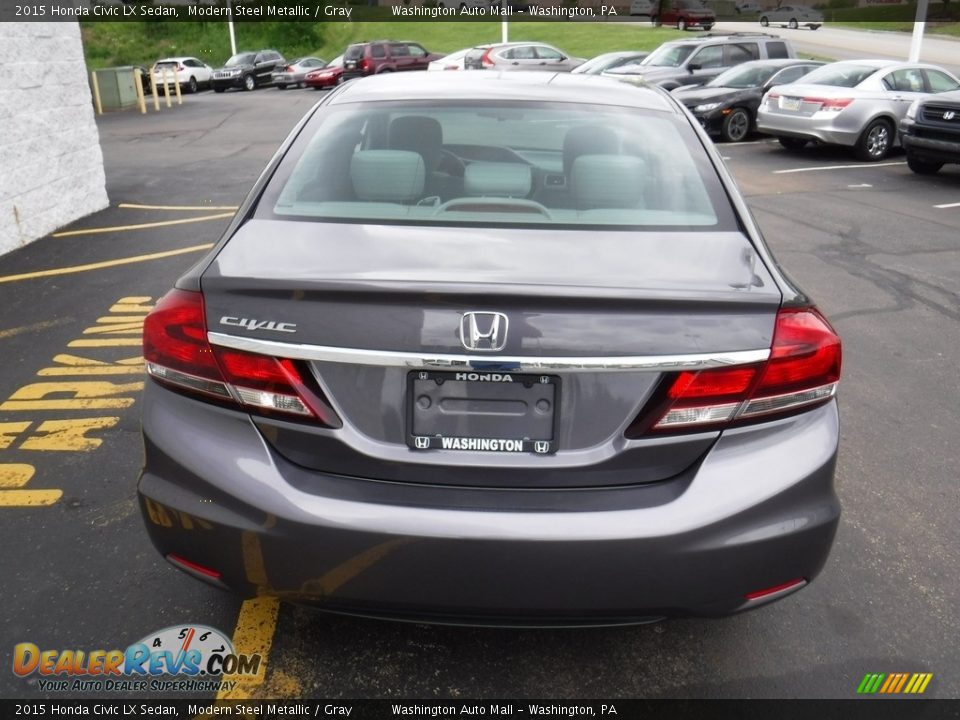 2015 Honda Civic LX Sedan Modern Steel Metallic / Gray Photo #7
