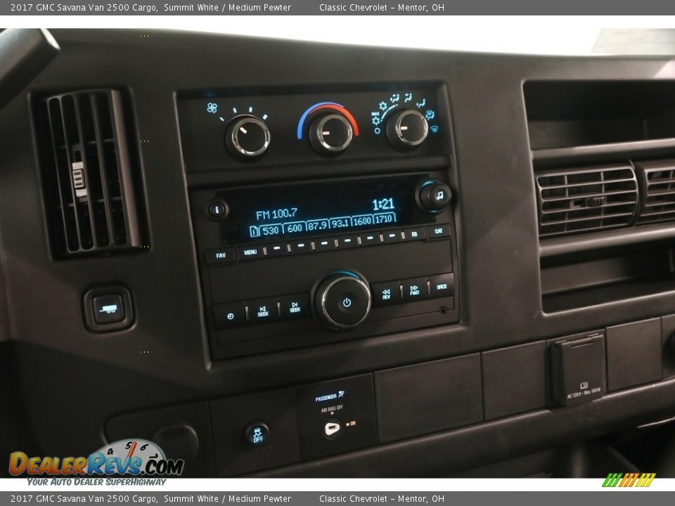 2017 GMC Savana Van 2500 Cargo Summit White / Medium Pewter Photo #7