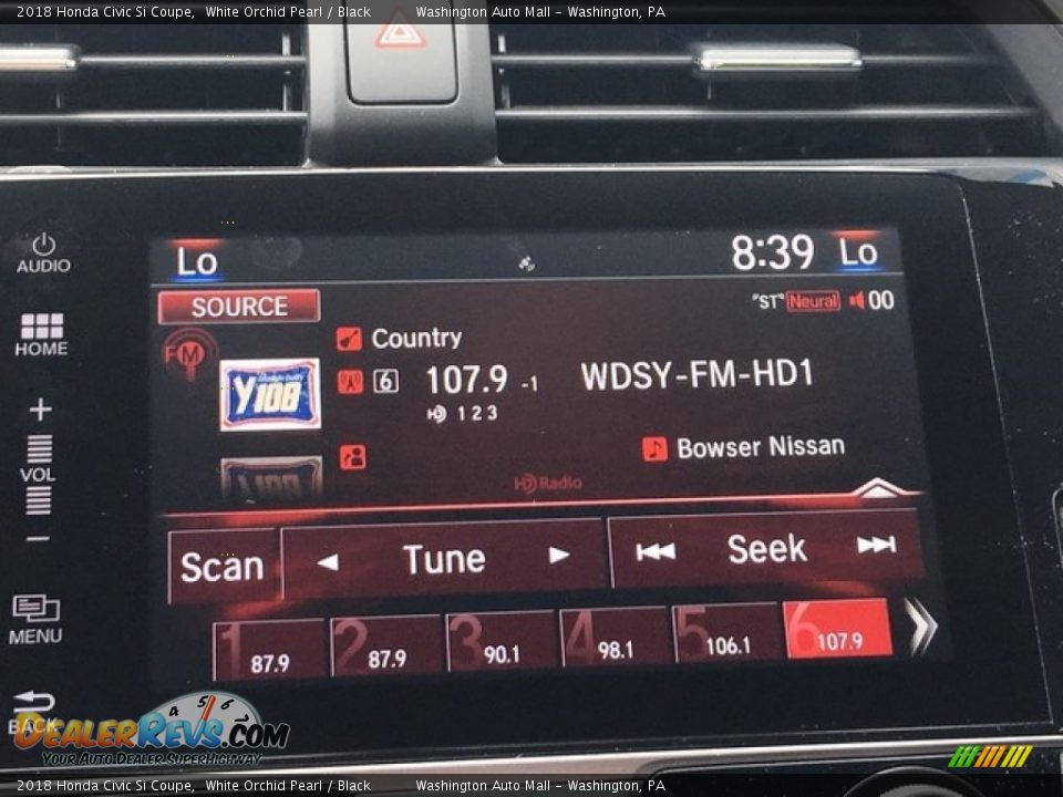 2018 Honda Civic Si Coupe White Orchid Pearl / Black Photo #17